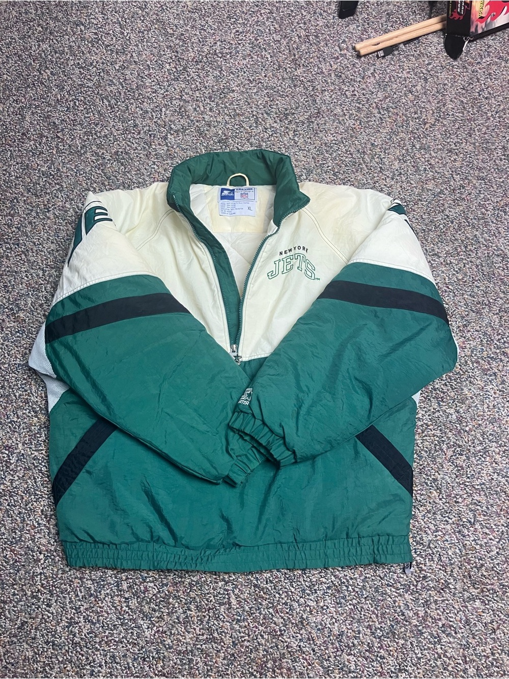 New York Jets vintage 90s Starter NFL PRO LINE puffer jacket men’s XL rare